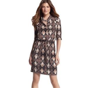 WHBM Snake Print Dress with tie waist
